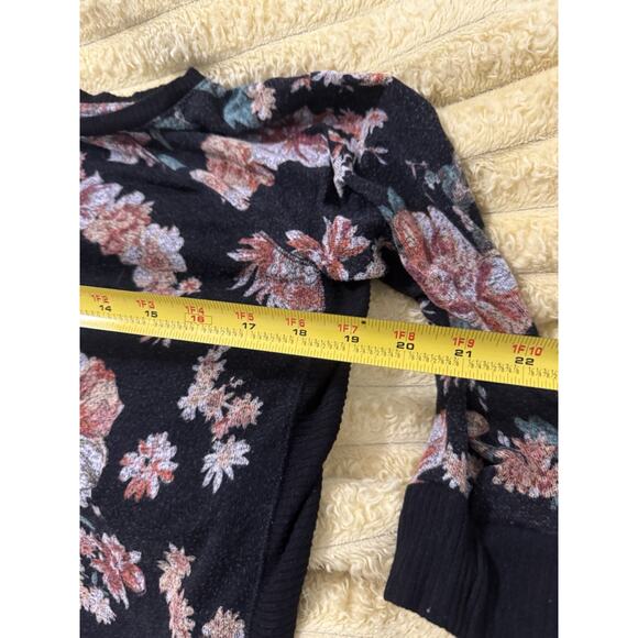 Maurice's Womens Shirt Black Floral Print Soft Classic Casual Comfort size XS - Picture 7 of 9
